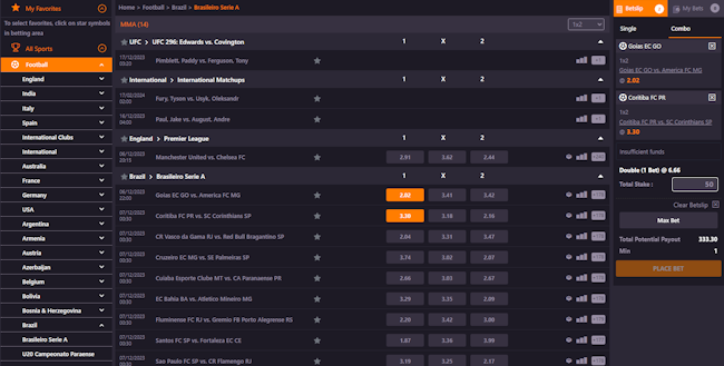 Odds betfair